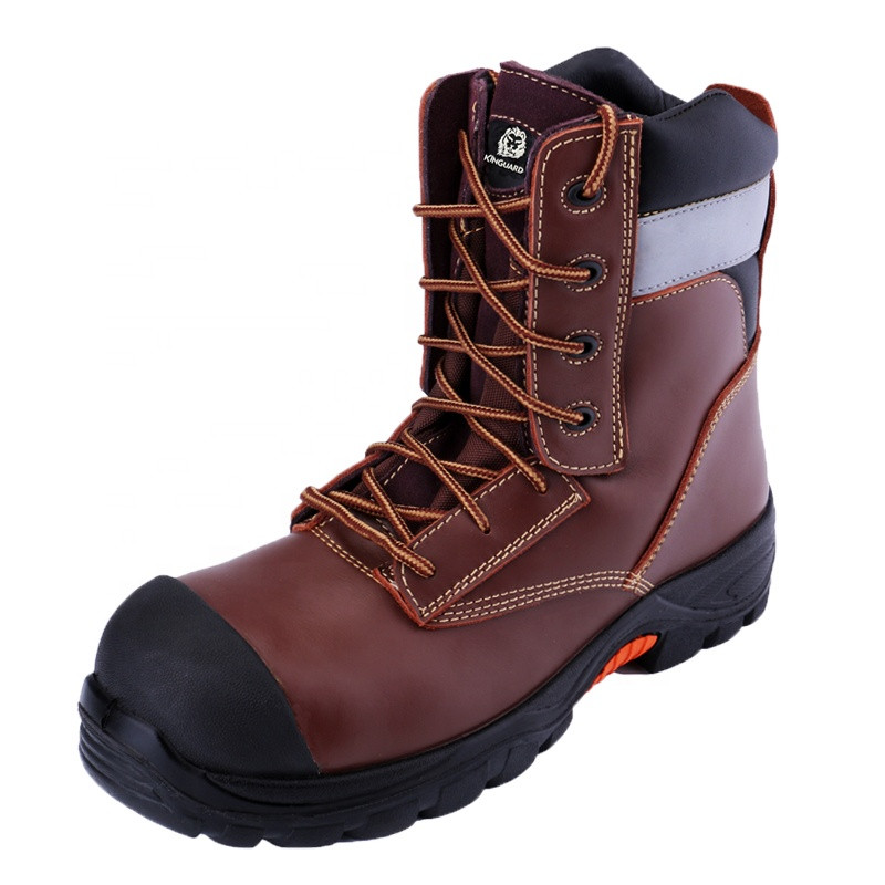 genuine leather steel toe anti shock desma pu safety shoes