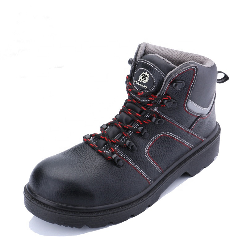 Brand genuine leather middle ankle steel toe building safety shoes 2020